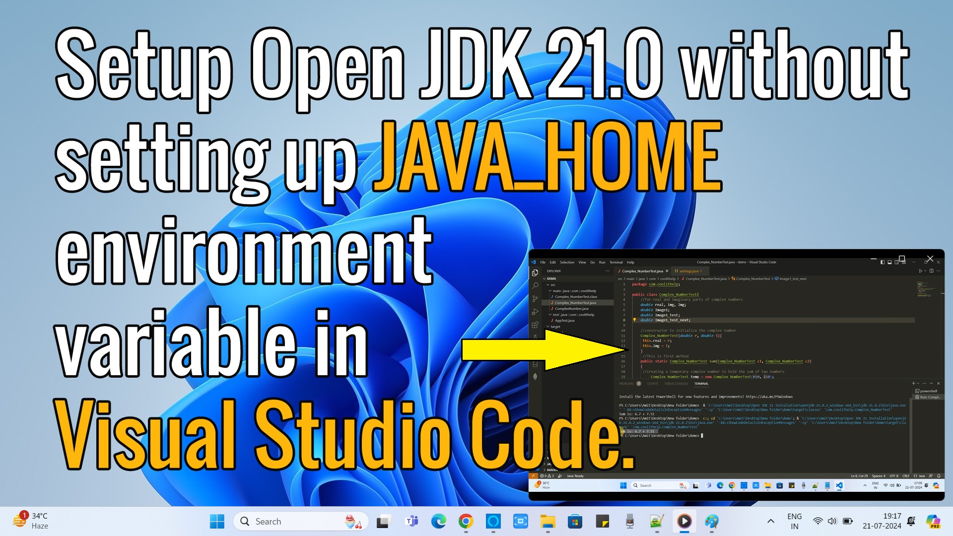 setup jdk in visual studio code without java_home